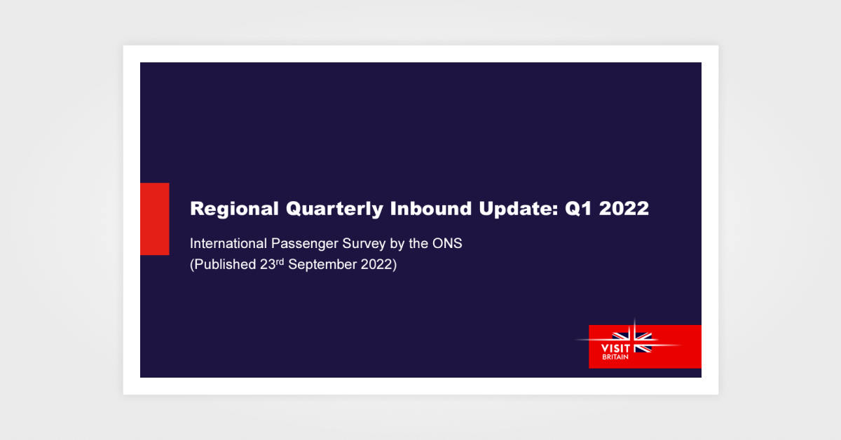 VisitBritain – Regional Quarterly Inbound Update: Q1 2022